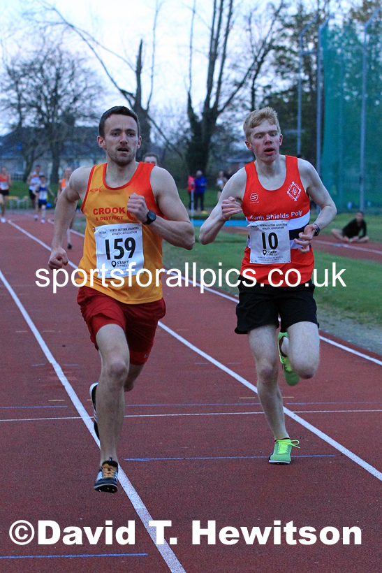 1500 metres, 2022 NEGP No. 1,  Monkton Stadium, April 20th, on a very cold night. Photo: David T. Hewitson/Sports for All Pics